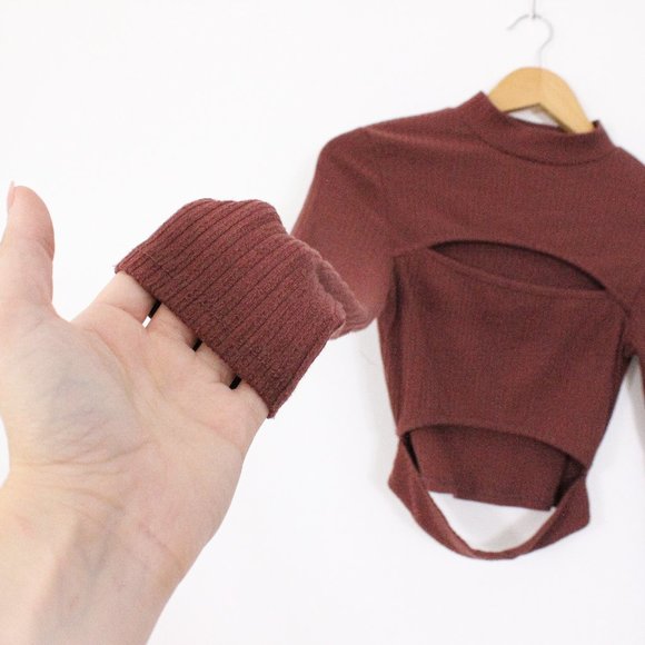 *Forever 21 Cutout Brown Long Sleeve - Picture 6 of 7